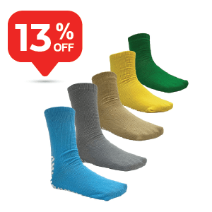 AMiNA Non-Slip Hospital Socks, Single-Tread Grips
