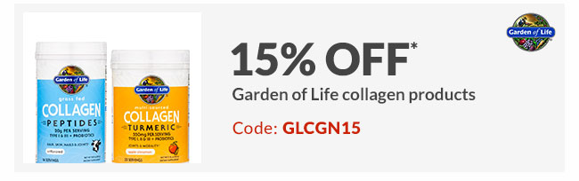 15% off* Garden of Life collagen products - Code: GLCGN15