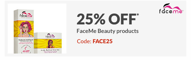 25% off* FaceMe Beauty products - Code: FACE25