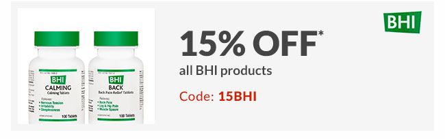 15% off* all BHI products - Code: 15BHI