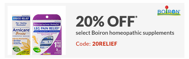 20% off* select Boiron homeopathic supplements - Code: 20RELIEF