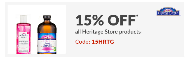 15% off* all Heritage Store products. CODE: 15HRTG