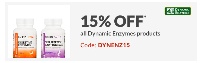 15% off* all Dynamic Enzymes products. CODE: DYNENZ15