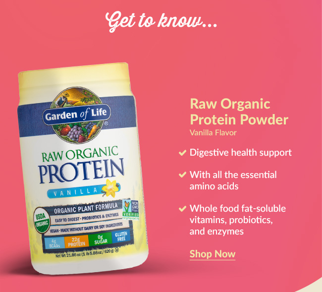 Raw Organic Protein Powder, Vanilla Flavor. Shop Now