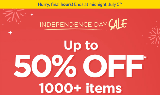 Hurry, final hours! Ends at midnight, July 5th