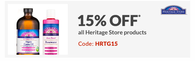 15% off* all Heritage Store products - Code: HRTG15