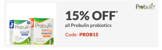 15% off* all Probulin probiotics - Code: PROB15