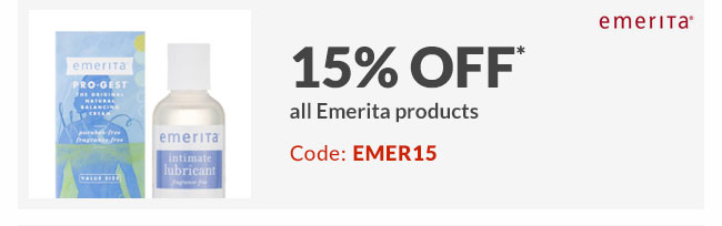 15% off* all Emerita products - Code: EMER15