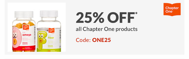25% off* all Chapter One products - Code: ONE25