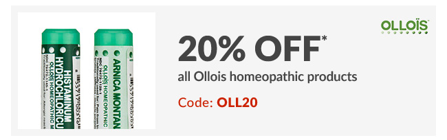20% off* all Ollois homeopathic products - Code: OLL20