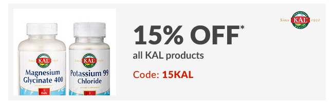 15% off* all KAL products - Code: 15KAL