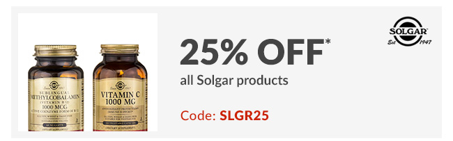 25% off* all Solgar products