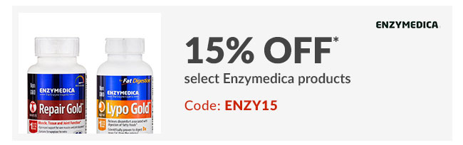 15% off* select Enzymedica products