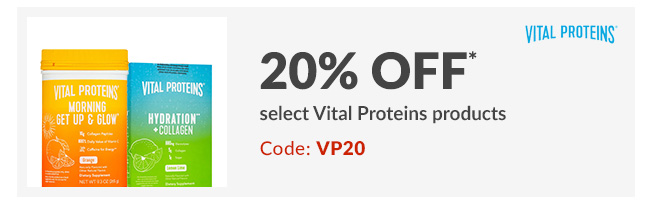 20% off select Vital Proteins products