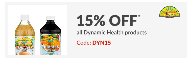15% off* all Dynamic Health products