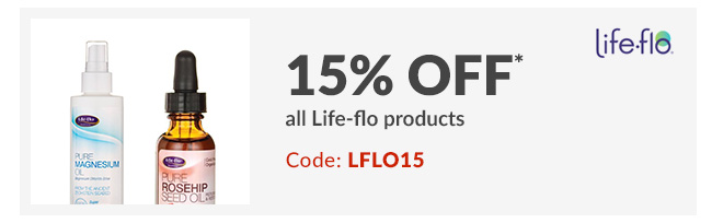 15% off* all Life-flo products