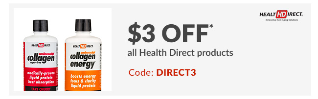 $3 off* all Health Direct products