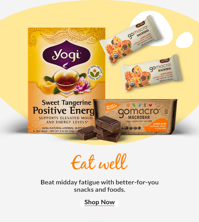 Beat midday fatigue with better-for-you snacks and foods. Shop Now