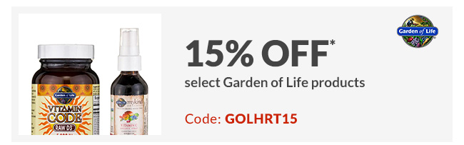 15% off* select Garden of Life products
