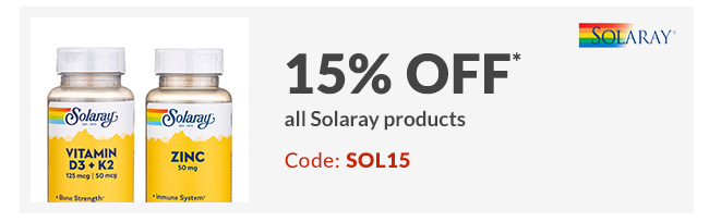15% off* all Solaray products