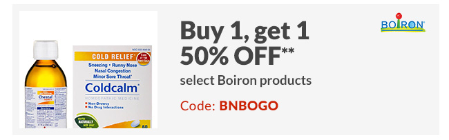Buy 1, Get 1 50% off** select Boiron products