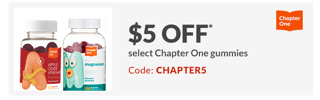 $5 off* select Chapter One gummies