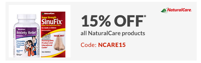 15% off* all NaturalCare products