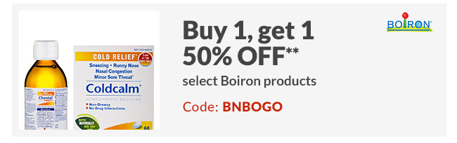 Buy 1, Get 1 50% off** select Boiron products