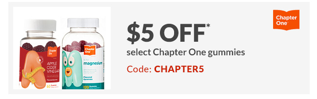 $5 off* select Chapter One gummies