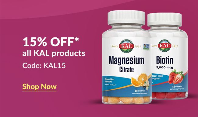 15% off* all KAL products Code: KAL15. Shop Now