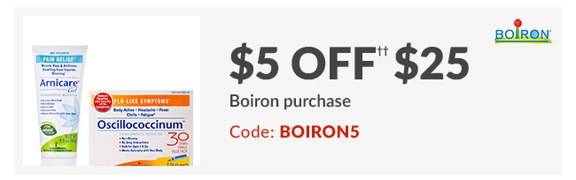 $5 off†† $25 Boiron purchase