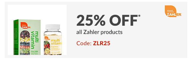 25% off* all Zahler products