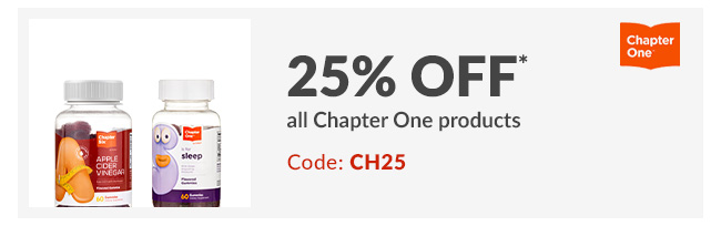 25% off* all Chapter One products