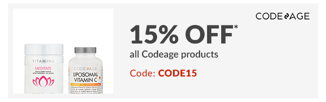 15% off* all Codeage products