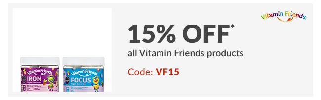 15% off* all Vitamin Friends products