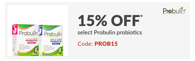 15% off* select Probulin probiotics