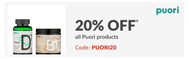 20% off* all Puori products