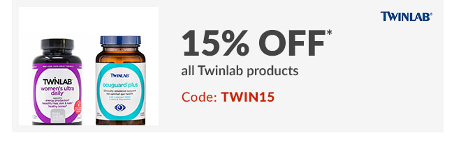 15% off* all Twinlab products