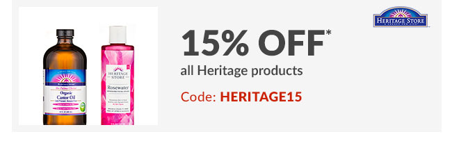 15% off* all Heritage products