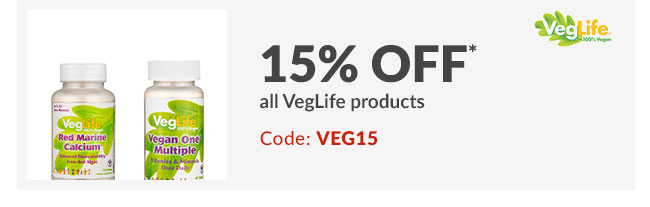 15% off* all VegLife products