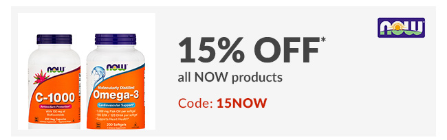 15% off* all NOW products