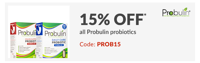 15% off* all Probulin probiotics