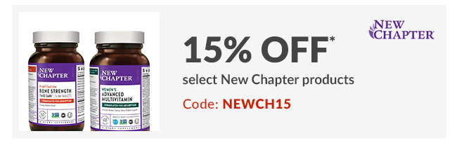 15% off* select New Chapter products