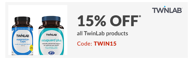 15% off* all TwinLab products