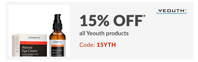 15% off* all Yeouth products