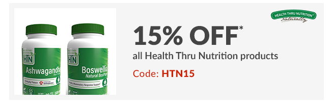 15% off* all Health Thru Nutrition products