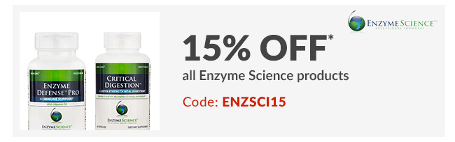 15% off* all Enzyme Science products