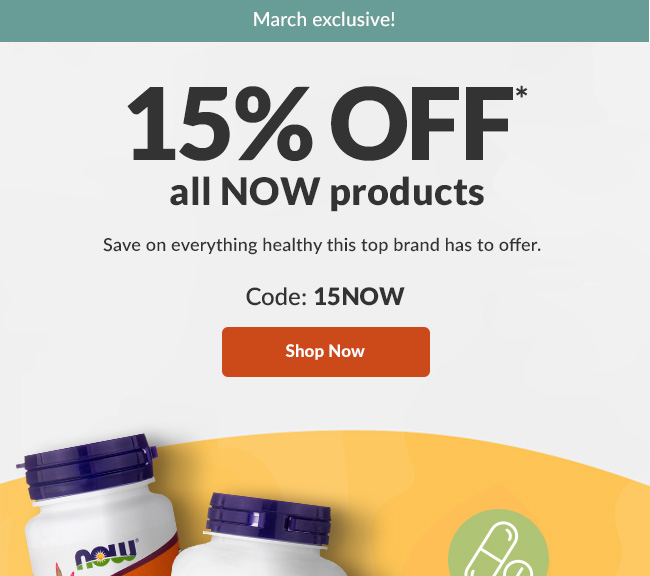 15% OFF* all NOW products