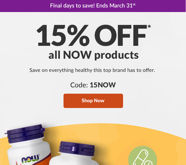 15% OFF* all NOW products