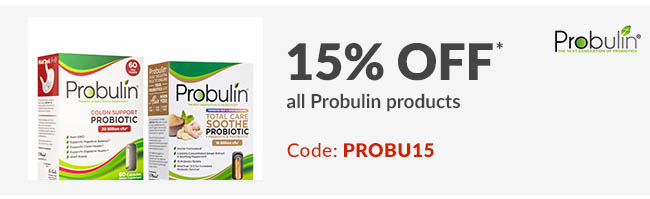 15% off* all Probulin products. Code: PROBU15